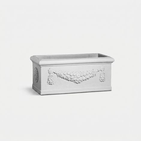 Jardinière extérieure rectangulaire festonnée Rettangolo Festonato Piccolo - Blanc (1/3)