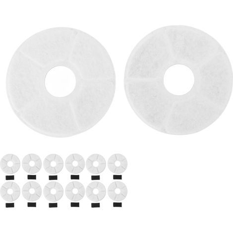 Lot de 12 filtres à charbon actif pour fontaine à eau pour chats, élimine les odeurs et les impuretés, filtre de rechange pour fontaine automatique pour animaux. (1/5)