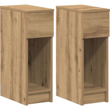 Maison Exclusive - Comodini con Cassetto 2 pz Rovere Artigianale 20x36x60 cm