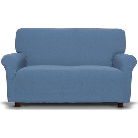 Copridivano New York Azzurro Elasticizzato, Antigraffio, per Divani con Braccioli, Telo Divano Universale, Made in Italy Divano 7 posti cm. 520-600