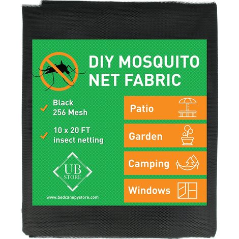 Filet Moustiquaire Noir 3x6 Mètres Protection Anti-Insectes pour Jardin Tissu pour Terrasse, Pergola, Balcon & Fenêtres Maillage Fin à Découper (1/5)