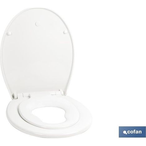 Ovaler Toilettensitz mit Kindersitz, 44,7 x 37,1 cm