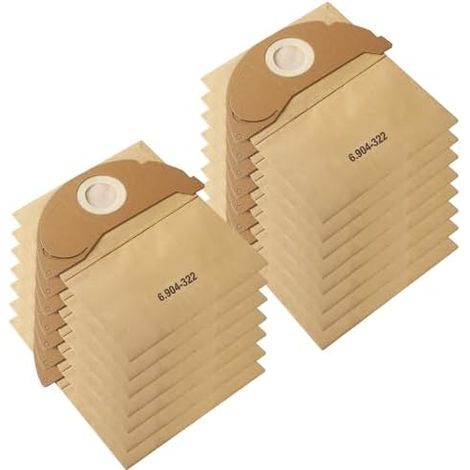 15 sacs d'aspirateurs pour Kärcher WD2 WD2 Premium MV2 WD 2.200 à WD 2.550 A2004 A2054 A2099,Sacs Aspirateur pour Kärcher 6.904-322.0,Remplacer les Sacs à Poussière en Papier (1/5)