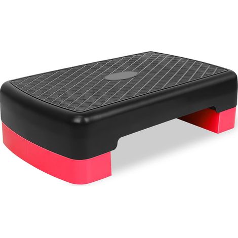 Stepper à 2 niveaux réglables en hauteur pour entraînement aérobic et fitness avec 2 rehausseurs réglables de 10 cm à 15 cm (1/5)