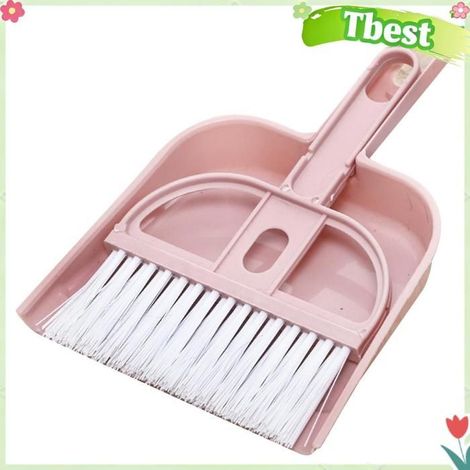 Pelle à balai pour animaux de compagnie, petit balai et pelle à poussière, ensemble à main et mini brosse avec flexible pour la (1/4)