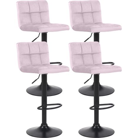 4er Set Barhocker Feni Samt rosa (1/5)