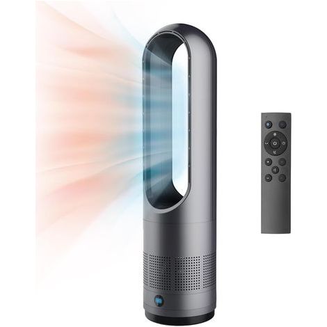 Eventail tour sans lame 1400W – 8 vitesses – Mode chauffage et refroidissement – Angle de ventilation à 80° – silencieux et léger (1/5)