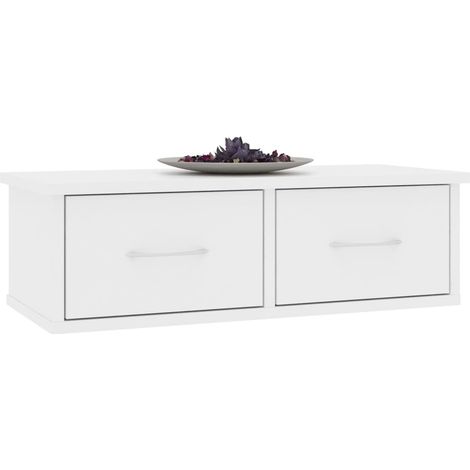 Étagère murale avec tiroirs Blanc 60x26x18,5 (1/5)