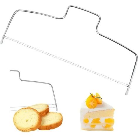 Coupe Genoise 31.8 Cm X 16 Cm,Lyre Gateau Patisserie,Coupe GâTeau RéGlable,Decoupe Gateau Fil,Trancheuse Genoise En Acier (1/5)