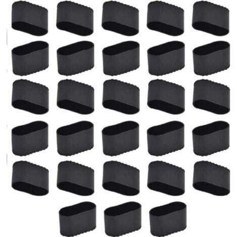 Embouts de pieds de chaise, lot de 28, embouts rectangulaires et ovales, protection pour pieds de chaise et de table, coussinets en silicone, housses de chaise en caoutchouc (1/4)