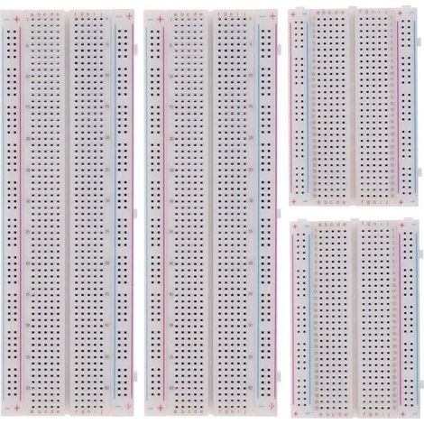 Steckbrett-Set Nahtloses Steckbrett 2 Stück 830 Befestigungspunkte & 2 Stück 400 Befestigungspunkte & 126 Stück flexible Steckbrett-Jumperdrähte (3 Werte, 130 Stück) (1/4)