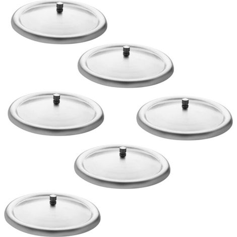 Set di 6 coperchi in acciaio inox per tazze e bicchieri - Resistenti al calore e alla polvere - Coperchi rotondi adatti a tazze e bicchieri (1/5)