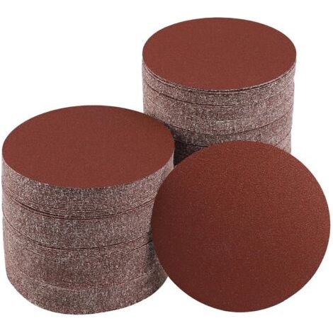 100 Pièces Disque de Ponçage 120 Grain, 125 mm Disques Abrasifs à Sans Trous de Papier Poncer pour Ponceuse Excentrique (1/5)