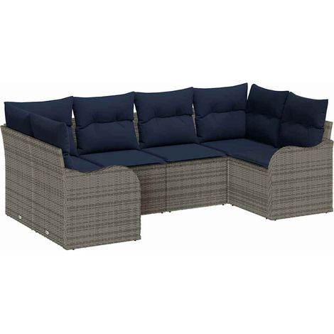 Maison Exclusive - Set di divani 6 pz Grigio [Sintetico]: Rattan in Polipropilene (1/5)