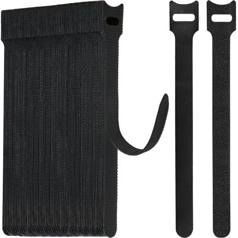 Klett Kabelbinder 70 Stück, 15cm, wiederverwendbar, schwarz (1/5)