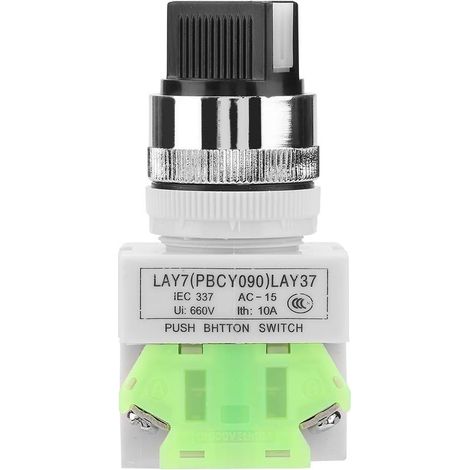Self Locking Switch, Industrial Rotary Switch 3 Positions Switches Selector 3 Position Switch Position Change Switch 2NO 1NC 220V 5A (1/5)
