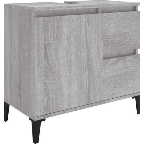 Maison Exclusive - Badschrank Grau Sonoma 65x33x60 cm Holzwerksto