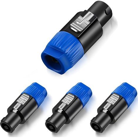 4 pièces Connecteur Speakon 4 pôles Verrou tournant Câble audio Haut-parleur Intérieur Extérieur (1/5)