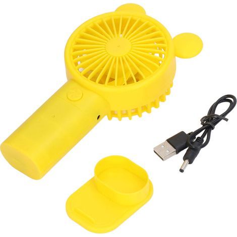 Ventilateur de Bureau Mini USB Rechargeable avec Batterie Lithium Intégrée - Ventilateur Portable pour Été Jaune