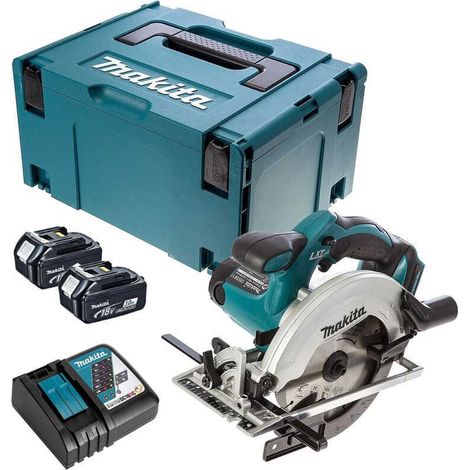 Makita – Scie circulaire 18V LXT Ø165 mm – 2 batteries 3,0 Ah – Profondeur de coupe 57 mm – Moteur performant 3700 tr/min – Coffret MAKPAC