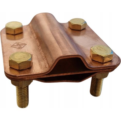 SOPORTE DE PROTECCIÓN CONTRA RAYOS CONECTOR CRUZADO PARA CINTA Y ELECTRODOS DE PUESTA A TIERRA 4xM8 COBRE CU (1/5)