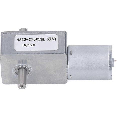 Moteur à double arbre avec auto-blocage, réducteur à engrenages en alliage d'aluminium et bobine en laiton, courant continu 12V, vitesse 66 tr/min, rotation horaire et antihoraire. (1/5)