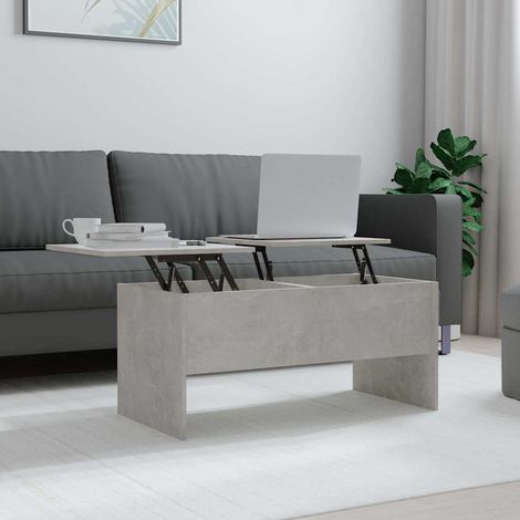 Table basse Table d'appoint pour Salon Chambre - Gris béton 102x50,5x46,5 cm Bois d'ingénierie BV984132 - BonneVie (1/5)