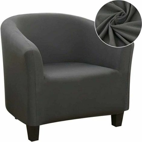 Stretch-Cabrio-Sesselbezug, einfach zu installieren und zu waschen, Stuhlbezug mit Armlehnen, Chesterfield-Sesselbezug für Theke, Bar, Wohnzimmer, Besprechungszimmer, Grau FLITI (1/4)