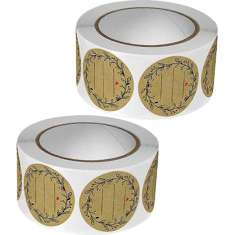 Rouleau de papier kraft kaki autocollant de scellage, compatible avec les emballages cadeaux, 2 rouleaux (1/5)