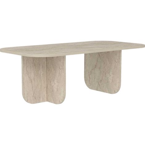 Table basse rectangulaire 120x60x40 cm décor travertin - BEKSO (1/4)