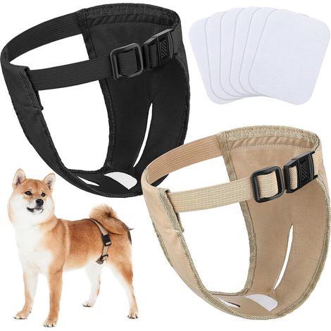 Paquet de 2 Couches pour Chien Culottes pour Chien Couches pour Chien Menstruelles Hygiéniques Couche(L) (1/5)