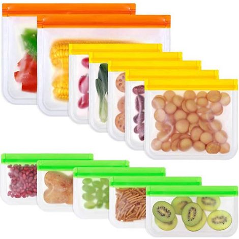 sac Congelation Reutilisable,12pcs Sac Stockage Nourriture Rutilisables,peva Sac De Conservation Nourriture Rutilisables Pour Conservation Lgumes, (1/5)