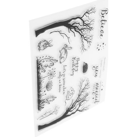 Tampon TPR rectangulaire transparent pour scrapbooking, cartes de vœux DIY et projets créatifs (1/5)