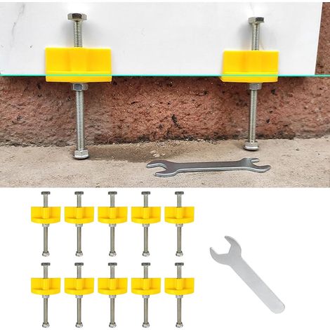 Lot de 10 supports de carrelage en céramique, réglables en hauteur de carrelage de 2 à 9,5 cm, localisateur de hauteur de carrelage mural adapté pour la rénovation de la maison (1/5)