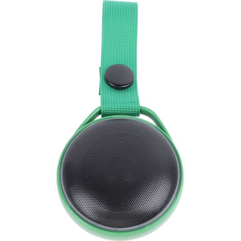 Grüner tragbarer Bluetooth-Lautsprecher mit runder Handschlaufe, kleiner tragbarer drahtloser Lautsprecher. (1/5)