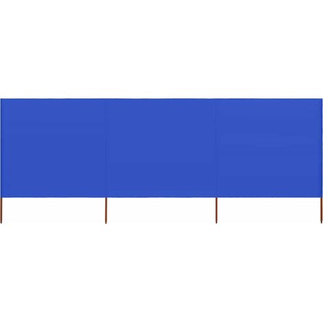 Paravent 3 panneaux Tissu 400 x 120 cm Bleu azuré (1/5)