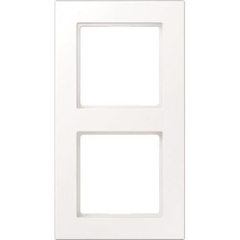 Jung Telaio 2 posti, A 550, termoplastico verniciato, bianco neve opaco, montaggio verticale e orizzontale A 5582 BF WWM