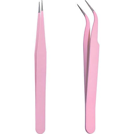 2 Pièces Pincettes, Acier Inoxydable, Droit Et Coudé, Antistatiques, Ergonomiques, Pour Électronique Et Bijouterie (1/5)