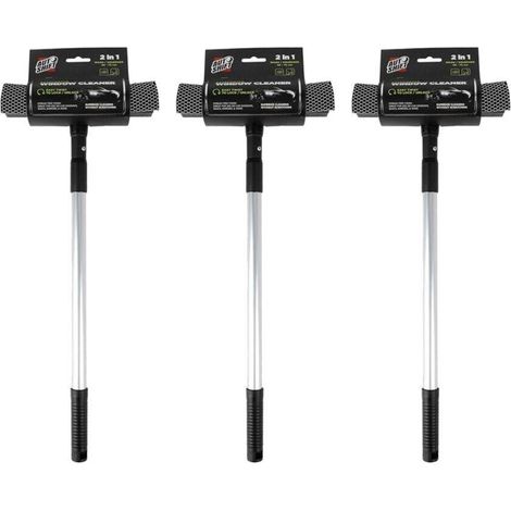 Lot de 3 raclettes extensibles AutoShift 2 en 1 pour le nettoyage des vitres de voiture (47-70 cm). (1/5)