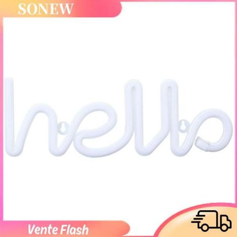 Sonew Lumière au néon LED néon signe bonjour lettres néon décoration murale pour fête de mariage USB/alimenté linge applique Rose (1/5)