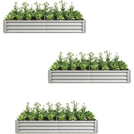Set of 3 metal raised garden beds, planters, raised beds for the garden, made of robust material (1/5)