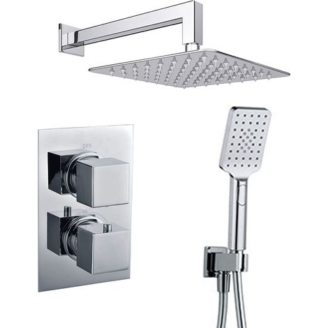Kibath Grifo Empotrado de Ducha equipo de pared termostático ABEL acabado CROMO brillo fabricado en latón (1/5)