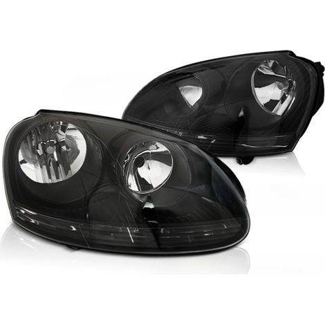 Paire de feux phares VW Golf 5 de 10/2003 a 2009 Design noir-31693538