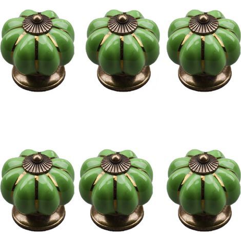 pomos de cerámica vintage con forma de calabaza de 40x40 mm (diámetro x altura), tiradores de muebles antiguos, pomos para puertas y cajones con tirador de tornillo para cocina, armario, cómoda y vest (1/5)