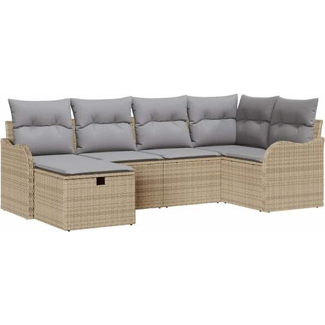 Ensemble de Canapé d'Extérieur 6 Pièces, Salon de Jardin pour 6 Personnes (1/5)