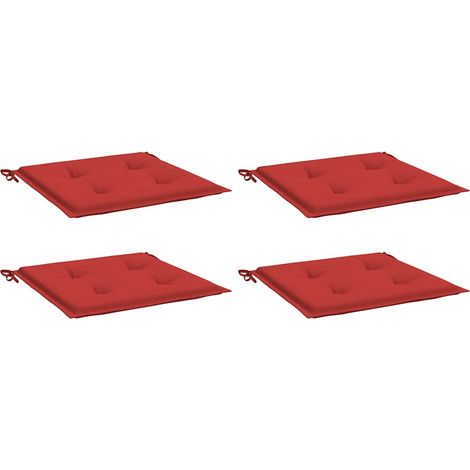 Coussins de chaise jardin lot de 4 rouge 40x40x4cm tissu oxford vidaXL