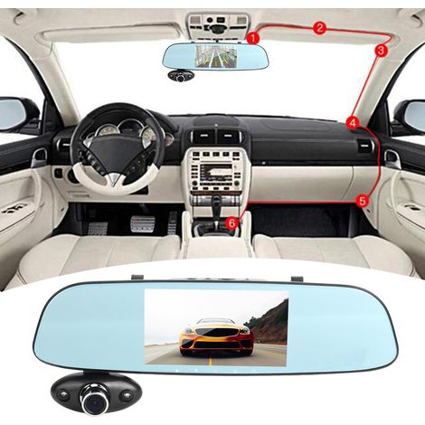 Caméra de recul de voiture HD 1080p avec lecteur DVD, enregistreur de conduite, objectif grand angle 170°, moniteur de trafic (1/5)