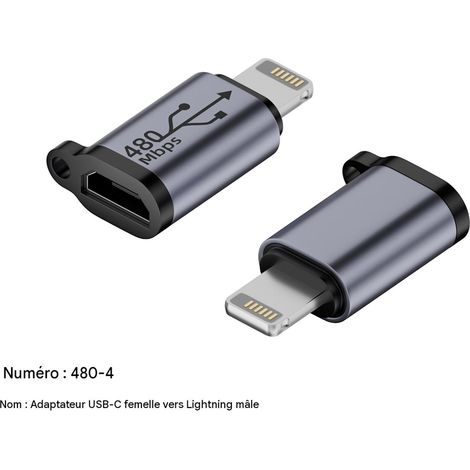 Micro-USB-Buchse auf Lightning-Stecker-Adapter, Lade- und Synchronisierungskonverter für iPhones, kompakter, tragbarer Anschluss mit hoher Kompatibilität (1/3)