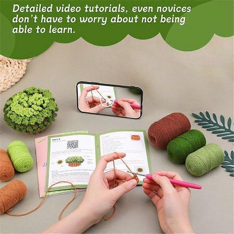 Kits de crochet pour débutants, dessous de verre, pots de fleurs, kits de démarrage pour les amateurs de loisirs créatifs (1/4)