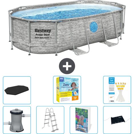 Bestway Power Steel Oval - 427x250x100 cm - 8-teilig S582